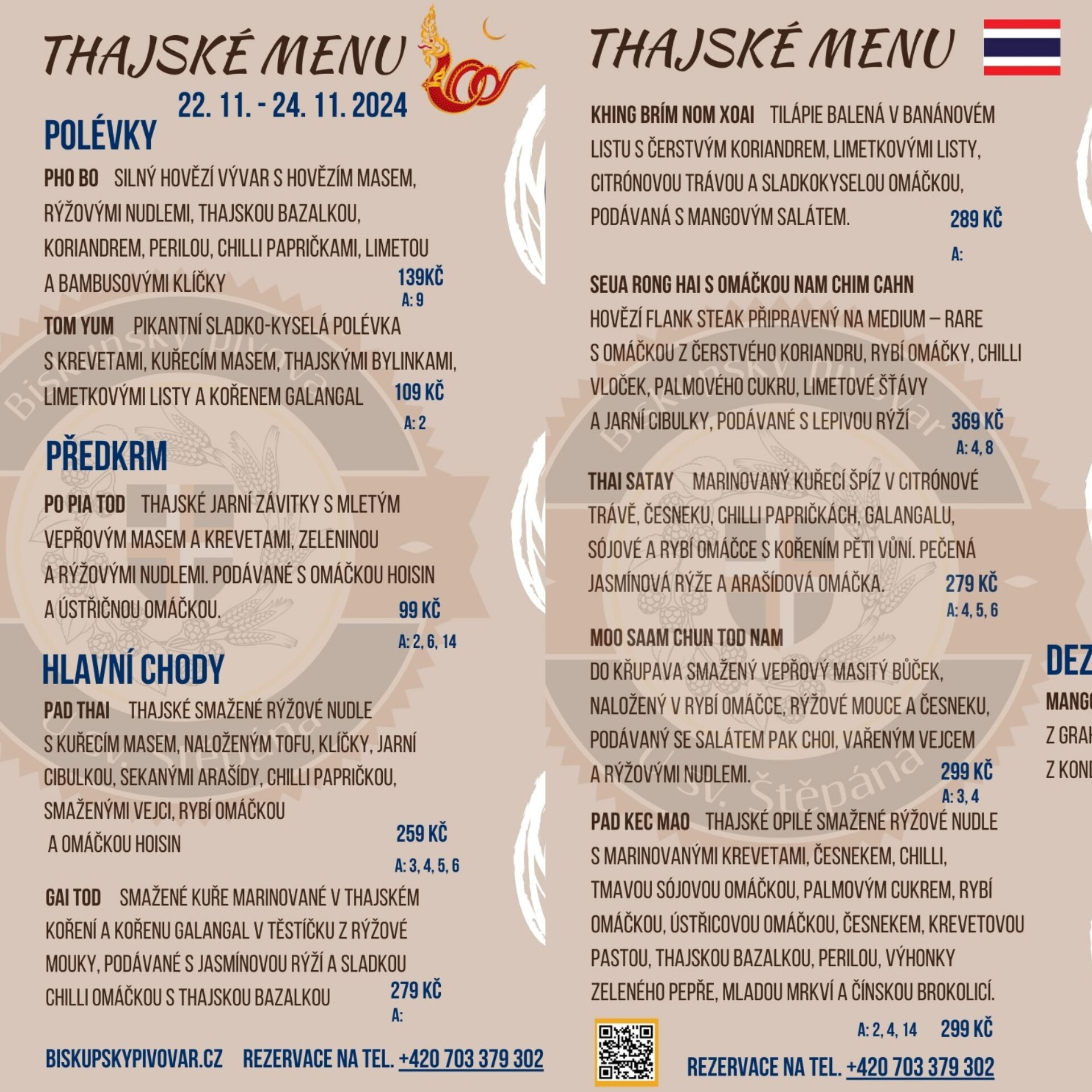 Thajské menu 22. 11. - 24. 11. 2024